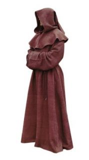 Brown Monk Robe and Hood Costume. Wizard Robe, Priest Robe, Mage Robe, One size Adult Sized Costumes Clothing