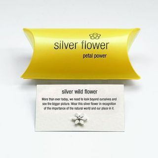 silver wild flower keepsake pin by tales from the earth