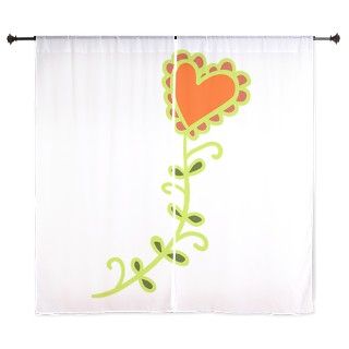 Cute Cool Heart Flower Nature Art 60 Curtains by fractal_vicky