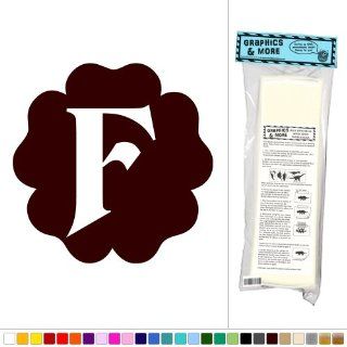 Letter F in Flower Initial   Fun Kids Girls Baby Room   Vinyl Sticker Decal Wall Art Decor   Brown  Business And Store Signs 
