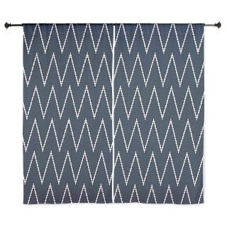 Sharp Chevron Zigzags in Blue Curtains by chevroncitystripes