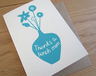 'thanks a bunch mum' card by alison hardcastle