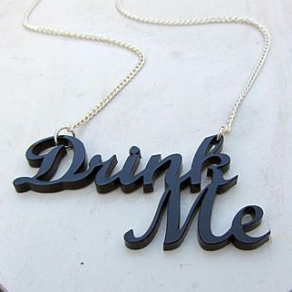 'drink me' necklace by sarah keyes contemporary jewellery
