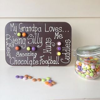 personalised grandpa giant chocolate plaque by sweet trees