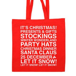 christmas present cotton tote bag by megan claire