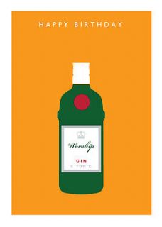 'worship gin' personalised card by loveday designs