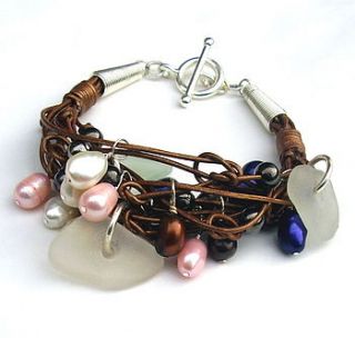 seaglass and pearl bracelet by claire gerrard designs