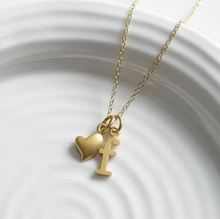 gold initial charm necklace by lily charmed