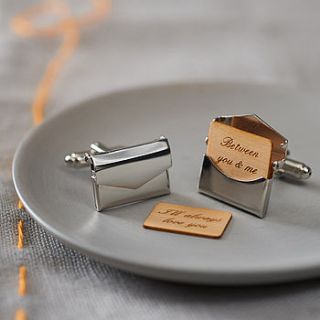 personalised envelope cufflinks by maria allen boutique