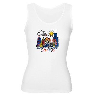 Chicago Cute Kids Skyline Womens Tank Top by citytease