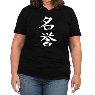 Honor   Kanji Symbol Womens Plus Size V Neck Dark by soora