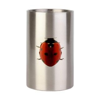 Ladybug isolated on the white Bottle Wine Chiller by Admin_CP70839509