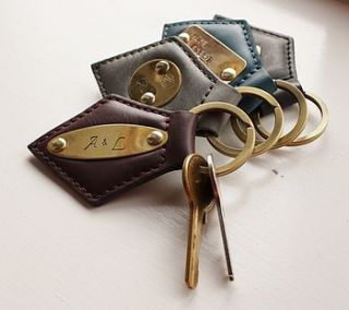 personalised leather key ring by leonie saliba