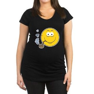 Pipe Smoking Smiley Face T Shirt by dagerdesigns