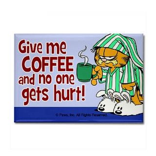 Give Me Coffee Rectangle Magnet by garfield