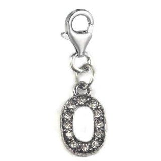 " Clip on Letter O Charm "Dangle Charm Pendant for European Clip on Charm Jewelry w/ Lobster Clasp Jewelry