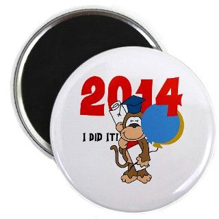 Monkey Graduation 2014 Magnet by peacockcards