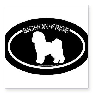 Bichon Black Oval Sticker by Admin_CP3554024