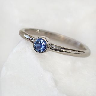 blue sapphire ring in 18ct gold, eco friendly by lilia nash jewellery
