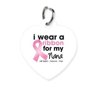 I Wear Pink For My Nana Pet Tag by breastcancershirts