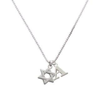 Silver Star Of David Initial A Charm Necklace Pendant Necklaces Jewelry