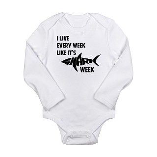 Shark Week Long Sleeve Infant Bodysuit by FinestShirtsAndGifts