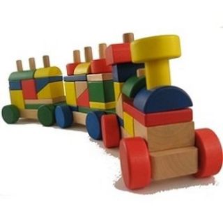 colourful stacking train by planet apple