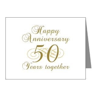 Stylish 50th Anniversary Note Cards (Pk of 10) by thepixelgarden