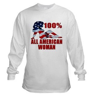 100% American Woman Long Sleeve T Shirt by americaneagle04