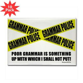 Grammar Police (2) Rectangle Magnet (10 pack) by barrysworld