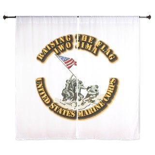 Raising Flag   IWO JIMA   USMC 60 Curtains by AAAVG_USMC
