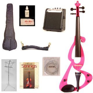 Music Basics Electric Violin   Pink (VLN E10 Pink 10 Watt Package) Musical Instruments