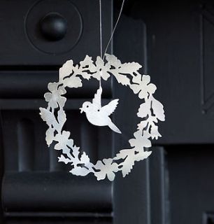 silver decorative wreath by biome lifestyle