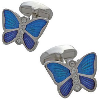 women's butterfly crystal cufflinks by cuffs & co