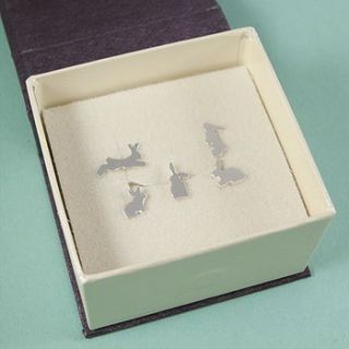 sterling silver rabbit earrings by fragment designs