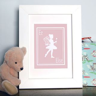 personalised fairy girl silhouette print by hopsack & olive