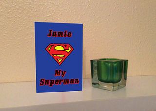 personalised superman card by sarah copson