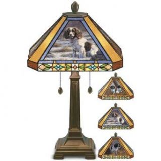 Springer Spaniel Stained Glass Lamp by John Trickett   Table Lamps  