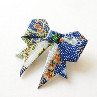 night garden paper origami bow brooch by matin lapin