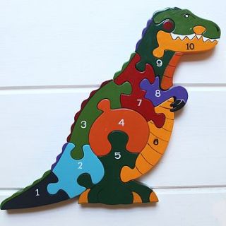 t rex dinosaur number jigsaw by posh totty designs interiors