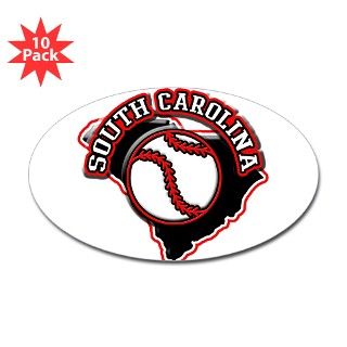 South Carolina Baseball Oval Sticker (10 pk) by SportsLogos
