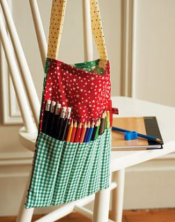 patterned cotton bag with pencils by ally robinson