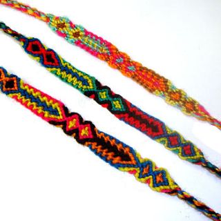 pack of three handmade friendship bracelets by hannah makes things