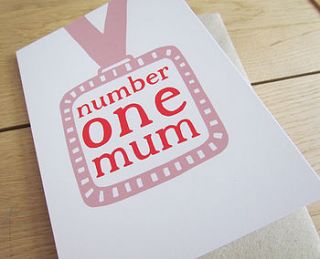 'number one mum' card by alison hardcastle
