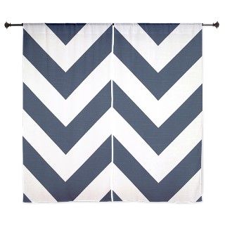 Classic Navy Blue and White Zigzags Curtains by chevroncitystripes