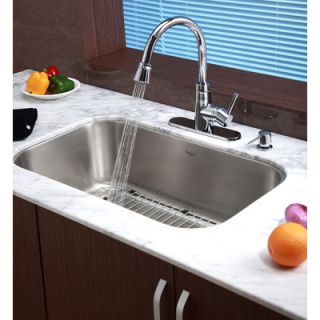 Kraus Stainless Steel Undermount 30 Single Bowl Kitchen Sink with 14