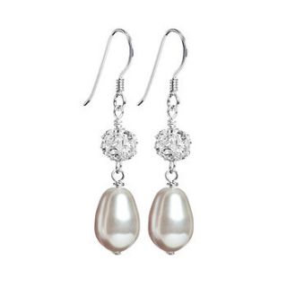 pearl and crystal bead drop earrings by vivien j