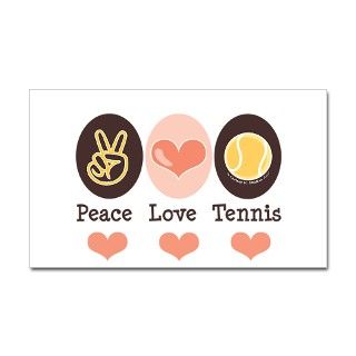 Peace Love Tennis Rectangle Decal by chrissyhstudios