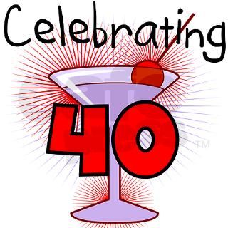 Cocktail Celebrating 40 Greeting Cards (Pk of 10) by peacockcards