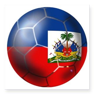 Haiti Soccer Ball Square Sticker 3 x 3 by Admin_CP4610635